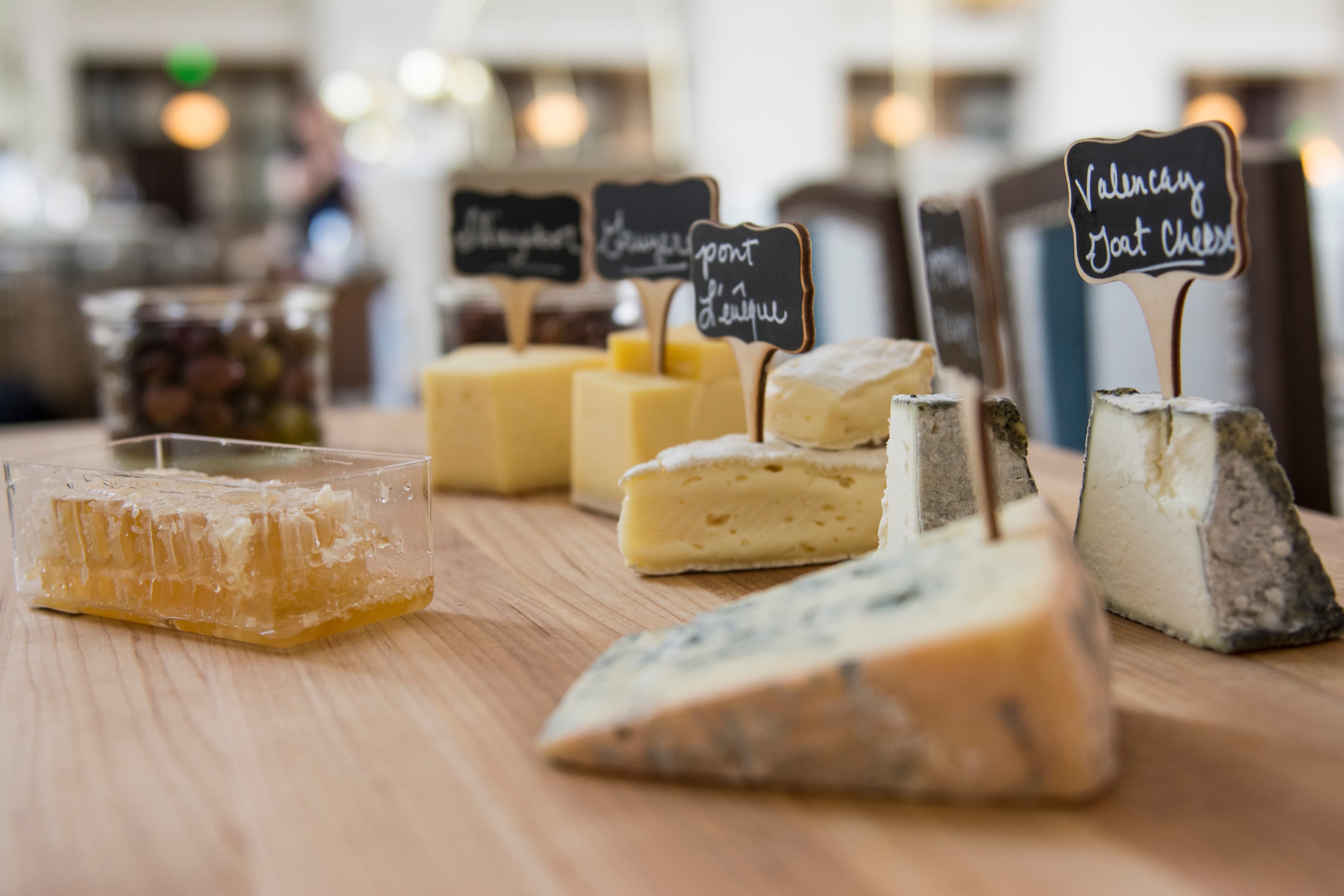 Cheese tasting flight food photography